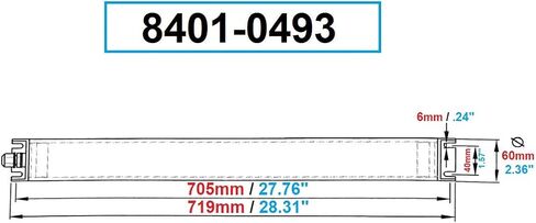 HHIP 8401-0493 20W LED 705mm IP67 آلة أنبوب مقاومة للماء ضوء العمل in Saudi Arabia