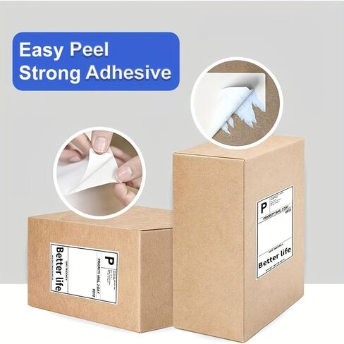 Perforated and Strong Adhesive Direct Thermal Shipping Labels - Pack of 500 4x6 Thermal Labels Fanfold - (Commercial Grade) in Saudi Arabia