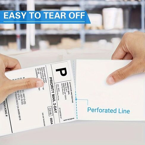 Perforated and Strong Adhesive Direct Thermal Shipping Labels - Pack of 500 4x6 Thermal Labels Fanfold - (Commercial Grade) in Saudi Arabia
