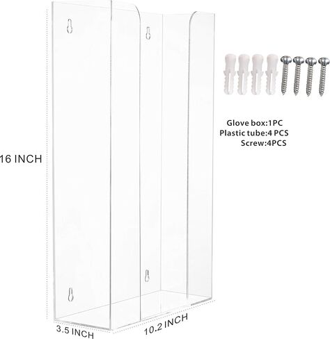 Clear Mask Dispenser Wall Floating Glove Rack and Glove Box Dispenser Holder 10.2"x16"x3.5" Pack of 1 in Saudi Arabia