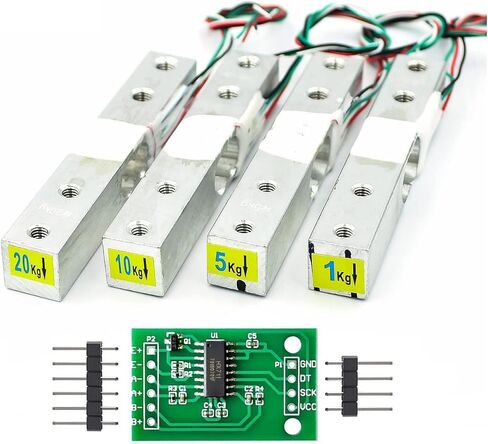 1KG/5KG/10KG/20KG Load Cell Amplifier+HX711 24-Bit ADC Weighing Sensor Module Used to Measure Force, Pressure, Displacement, Strain, Torque, Acceleration. (10KG) in Saudi Arabia