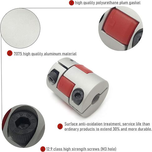 2PCS 5mm to 8mm Aluminium Plum Flexible Shaft Coupling 25mm Length 20mm Diameter Connector Flexible Coupler for 3D Printer CNC Machine and Servo Stepped Motor in Saudi Arabia