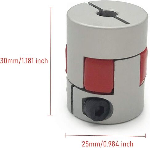 2PCS 5mm to 8mm Aluminium Plum Flexible Shaft Coupling 25mm Length 20mm Diameter Connector Flexible Coupler for 3D Printer CNC Machine and Servo Stepped Motor in Saudi Arabia