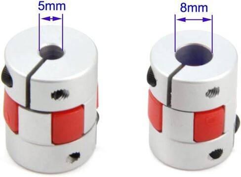 5mm to 8mm Bore Aluminium Plum Flexible Shaft Coupling Servo Stepper MotorJaw D20xL25 Connector Flexible Shaft Couplers for 3D Printer/CNC Machine/DIY Encoder, 2pcs/Pack (5mmx8mm) in Saudi Arabia