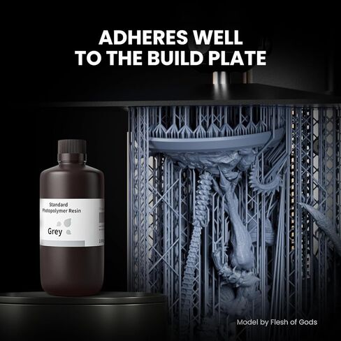 ELEGOO راتنج فوتوبوليمر قياسي مطور LCD راتنج معالج بالأشعة فوق البنفسجية 40nm راتنج طابعة ثلاثية الأبعاد لطباعة LCD/MSLA/DLP ثلاثية الأبعاد رمادي 1000 جرام in Kuwait