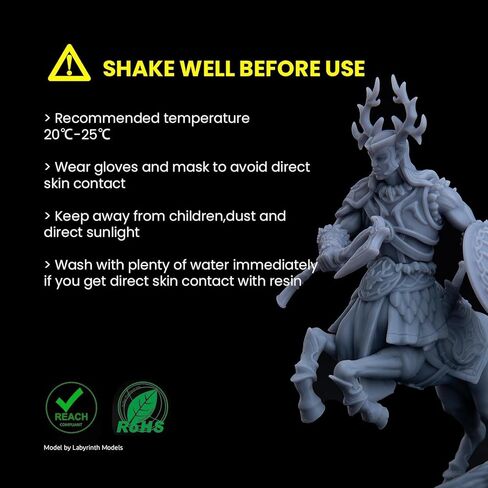 ELEGOO راتنج فوتوبوليمر قياسي مطور LCD راتنج معالج بالأشعة فوق البنفسجية 40nm راتنج طابعة ثلاثية الأبعاد لطباعة LCD/MSLA/DLP ثلاثية الأبعاد رمادي 1000 جرام in Kuwait