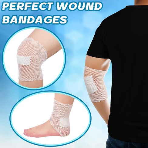 Tubular Bandage Elastic Net Wound Dressing Elastic Dressing Retainer Tubular Stretch Elastic Gauze Bandage Without The Use of Adhesive Tape, 33 Yard Roll Stretched (Size 5 for Elbow, Shank) in Saudi Arabia
