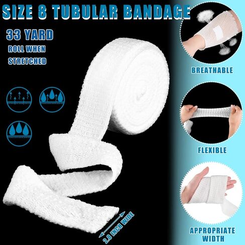 Tubular Bandage Elastic Net Wound Dressing Elastic Dressing Retainer Tubular Stretch Elastic Gauze Bandage Without The Use of Adhesive Tape, 33 Yard Roll Stretched (Size 5 for Elbow, Shank) in Saudi Arabia