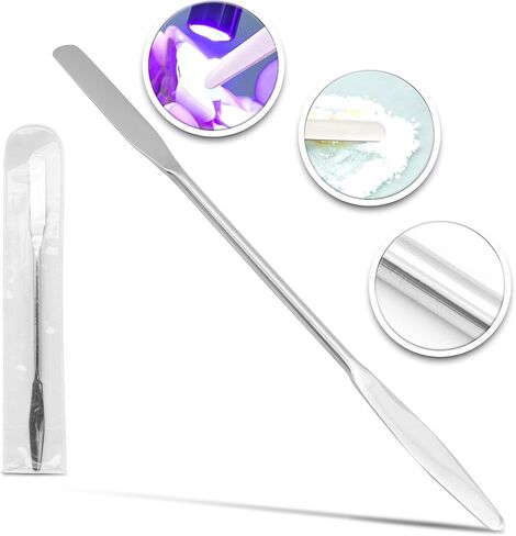 ملعقة مسطحة ذات نهاية مزدوجة من Lab Micro، طرف سهم مستدير/مدبب، أطراف مسطحة 50 مم × 9 مم، طول 7 بوصات، من الفولاذ المقاوم للصدأ in Kuwait