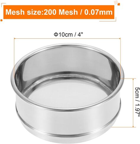 PATIKIL 50 Mesh Lab Sieve, 4" Diameter Test Sieve 304 Stainless Steel Wire Cloth (0.36mm) for Industrial Laboratory in Saudi Arabia