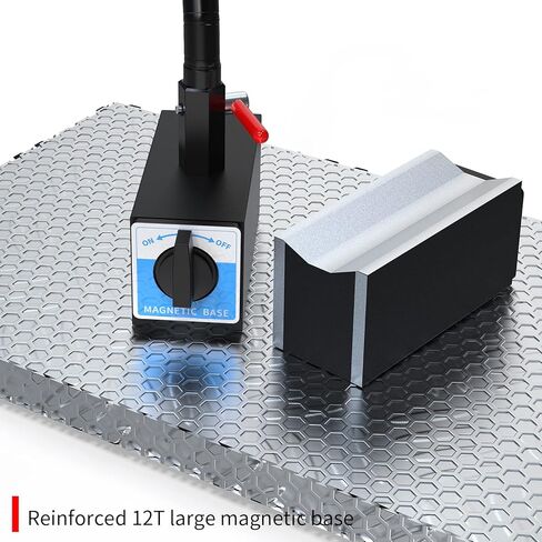 قاعدة مغناطيسية، مناسبة لأضواء الآلة المغناطيسية، حامل المؤشر متري M8 X 1.25 فتحة مدببة، 4.72 × 1.96 × 2.16 بوصة، قطعة واحدة... in Kuwait