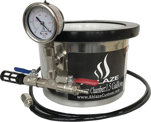 1.5 جالون غطاء من الزجاج المقسى غرفة مفرغة من الفولاذ المقاوم للصدأ مجموعة إيبوكسيات السيليكون للتفريغ من اليوريثان in Kuwait