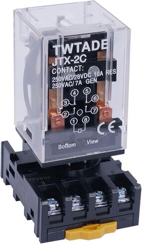 TWTADE/JTX-2C, MK2P-I DPDT Power Relay with Plug-in Terminal Socket Base, AC 110V Coil, 8 Pin 2NO 2NC (Quality Assurance for 1 Years) AC 110V in Saudi Arabia