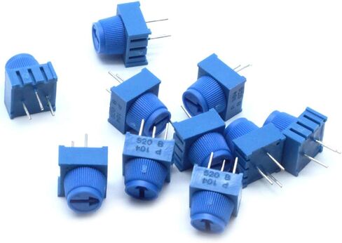 10Pcs 1K Breadboard Trim Potentiometer with Knob,3386MP-102 (1K)(Blue) in Saudi Arabia
