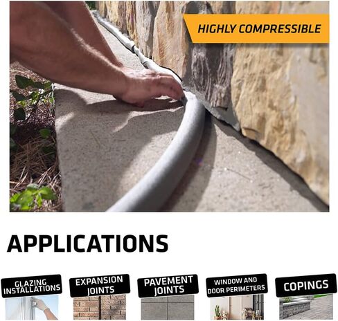 Sika - Polyethylene foam - Closed cell backer rod (gray) - to fill joints and cracks before applying sealant - water-resistant, flexible - 3/4" x 20' (pack of 6) in Saudi Arabia