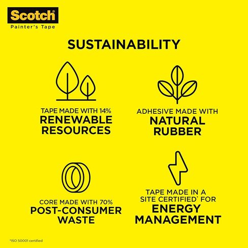 شريط سكوتش للرسام الخارجي، 1.41 بوصة × 45 ياردة، شريط قناع مقاوم للماء للأسطح الخارجية، يمكنه التعامل مع الرياح والمطر والرطوبة وأشعة الشمس المباشرة، السندات بقوة، 1 لفة (2097-36EC-XS) in Kuwait