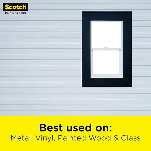 شريط سكوتش للرسام الخارجي، 1.41 بوصة × 45 ياردة، شريط قناع مقاوم للماء للأسطح الخارجية، يمكنه التعامل مع الرياح والمطر والرطوبة وأشعة الشمس المباشرة، السندات بقوة، 1 لفة (2097-36EC-XS) in Kuwait