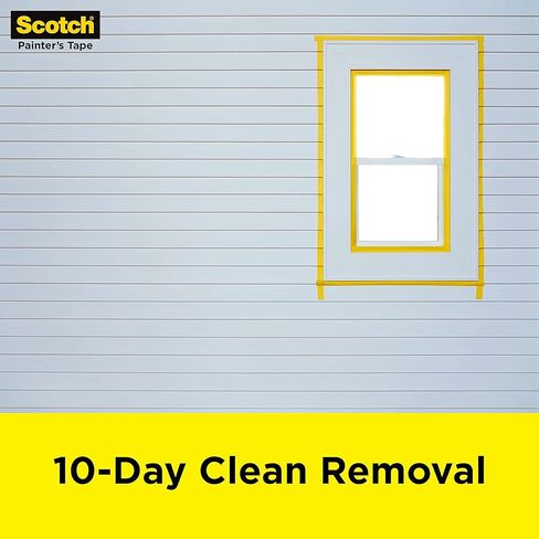 شريط سكوتش للرسام الخارجي، 1.41 بوصة × 45 ياردة، شريط قناع مقاوم للماء للأسطح الخارجية، يمكنه التعامل مع الرياح والمطر والرطوبة وأشعة الشمس المباشرة، السندات بقوة، 1 لفة (2097-36EC-XS) in Kuwait