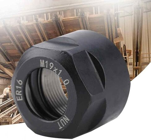 صامولة التثبيت، حامل ظرف الطحن من الفولاذ 42crMo من الفولاذ عالي الصلابة لساق الأداة (أسود، ER16 خارجي A داخلي نوع M M19*1.0) in Kuwait