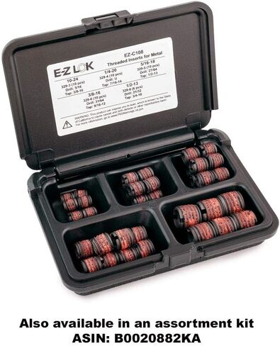 E-Z LOK - 329-8 E-Z Lok Externally Threaded Insert, C12L14 Carbon Steel, Meets AISI 12L14, 1/2"-13 Internal Threads, 3/4"-10 External Threads, 0.656" Length, Made in US (Pack of 5) in Saudi Arabia