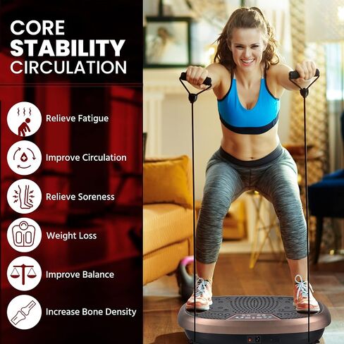 EILISON Fitpro Vibration Plate Exercise Machine - Whole Body Workout Vibration Fitness Platform w/Loop Bands - Lymphatic Drainage Machine for Shaping,Toning, Wellness, Recovery in Saudi Arabia
