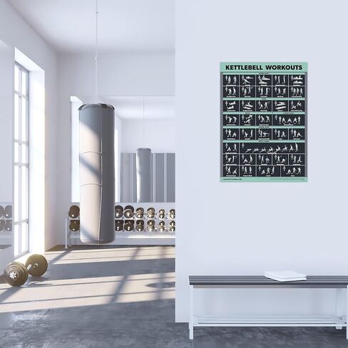 20 Pack - Exercise Poster Set: Dumbbell, Suspension, Battle Rope, Stretching, Bodyweight, Barbell, Yoga, Exercise Ball, Muscular, Kettlebell, Resistance Bands and More [Dark] (LAMINATED, 18" x 24") in Saudi Arabia