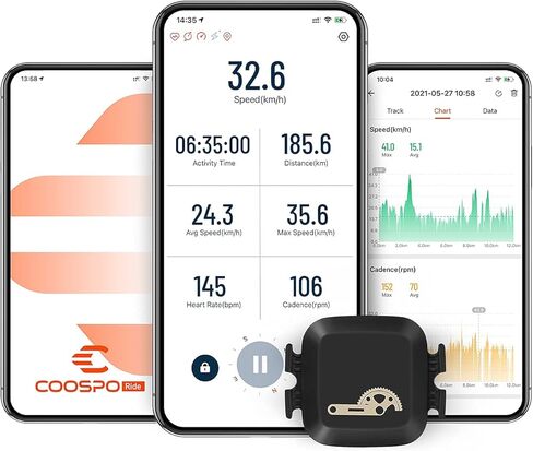 كمبيوتر دراجة COOSPO لاسلكي GPS، عداد سرعة الدراجة مع إضاءة خلفية تلقائية، كمبيوتر GPS لركوب الدراجات بتقنية البلوتوث، كمبيوتر دراجة BC200 مع مقاوم للماء، متوافق مع تطبيق CooSporide HR/Cad/Spd/مستشعر الطاقة in Kuwait