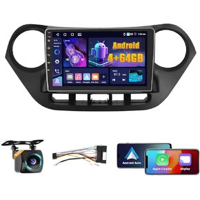 Android 13 [2+64G] for Hyundai I10 2014-2017 (LHD) Car Stereo with Wireless Carplay Android Auto Mirror Link, 9’Touchscreen Radio WiFi/GPS/FM/RDS/Bluetooth/SWC/Waterproof Night Backup Cam Mic in Kuwait