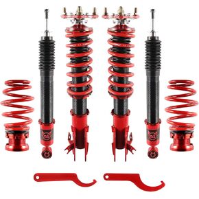 EVIL ENERGY Coilovers Compatible for Honda Civic 2006-2011, Height Adjustable Lowering Kit, Twin-Tube Coilovers Suspension Kit for Comfortable Ride, Red in Kuwait