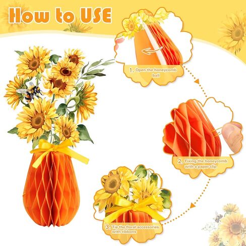 SUNBEAUTY 9 PCS Wildflowers Honeycomb Centerpieces Wildflower Birthday Party Decorations Spring Wildflower Theme Table Centerpieces for Wedding Little Wildflowers Baby Shower Supplies in Saudi Arabia