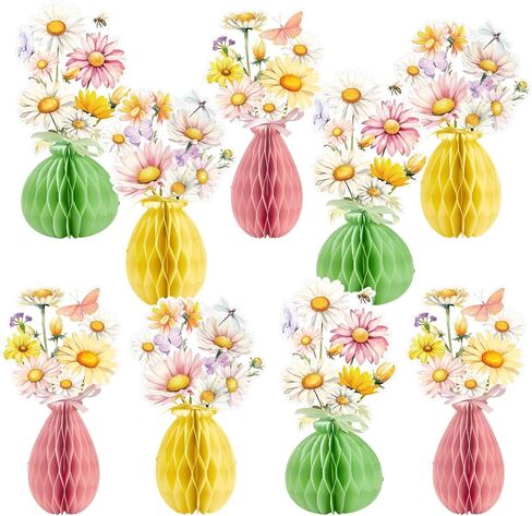 SUNBEAUTY 9 PCS Wildflowers Honeycomb Centerpieces Wildflower Birthday Party Decorations Spring Wildflower Theme Table Centerpieces for Wedding Little Wildflowers Baby Shower Supplies in Saudi Arabia
