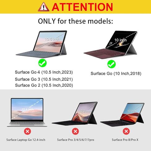 Protective Case for Microsoft Surface Go 4 (2023)/Surface Go 3 (2021)/ Surface Go 2 (2020), Rugged Surface Go Case with Hand Strap/Kickstand, Compatible with Type Cover Keyboard-Black in Kuwait