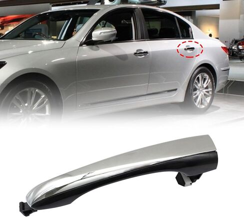 XQSMWF chrome الخلفية الخلفية السائق اليسرى مقبض الباب الخارجي متوافق مع Hyundai Genesis سيدان 2000 2010 2011 2012 2013 2014 3.8L 4.6L # 826513M000 in Saudi Arabia