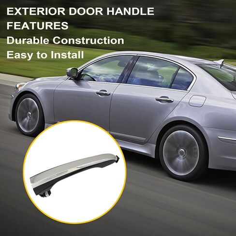 XQSMWF chrome الخلفية الخلفية السائق اليسرى مقبض الباب الخارجي متوافق مع Hyundai Genesis سيدان 2000 2010 2011 2012 2013 2014 3.8L 4.6L # 826513M000 in Saudi Arabia