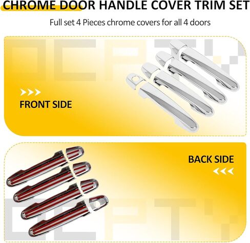 OCPTY 4PCS Door Handle Covers for 2003-2013 for Corolla 2003-2012 for Toyota Matrix 2001-2011 for RAV4 2007-2011 for Toyota Yaris Exterior Driver Side & Passenger Side Car Door Handle Trim Kit Chrome in Saudi Arabia