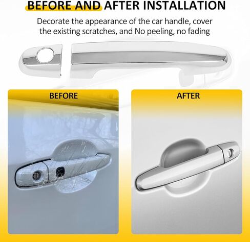 OCPTY 4PCS Door Handle Covers for 2003-2013 for Corolla 2003-2012 for Toyota Matrix 2001-2011 for RAV4 2007-2011 for Toyota Yaris Exterior Driver Side & Passenger Side Car Door Handle Trim Kit Chrome in Saudi Arabia