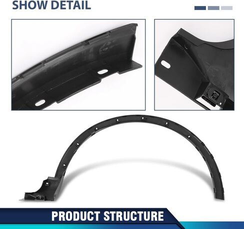 PIT66 Front Right Fender Flare Passenger Side Compatible with Ford Escape 2020-2024 LJ6Z16038AA, FO1291138 Black PP in Saudi Arabia