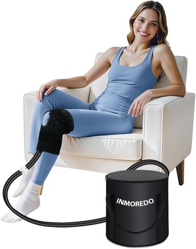 Portable Cold Therapy System Machine with Adjustable Knee, Therapy Ice Machine After Knee Surgery, Flexible Universal Pad Suitable for Knee, Shoulder, Ankle, Cervical, Back, Leg and Hip Black in Saudi Arabia