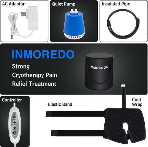 Portable Cold Therapy System Machine with Adjustable Knee, Therapy Ice Machine After Knee Surgery, Flexible Universal Pad Suitable for Knee, Shoulder, Ankle, Cervical, Back, Leg and Hip Black in Saudi Arabia