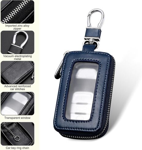 Pack of 1 Car Key Fob Case, Car Smart Key Fob Holder, Universal Zipper Car Key Bag, for Most Car and SUV (Black) in Kuwait