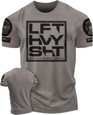 Gymish Lifestyle LFT HVY SHT Mens Bodybuilding T-Shirts Graphic Tees Short Sleeve Workout Shirt in Saudi Arabia