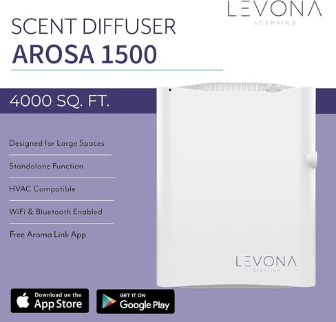 Levona Scent Lavanda 2000 Diffuser - HVAC System with Smart App Control, Scent Diffuser for Whole House, Office, Hotel, & Large Spaces - Coverage 6000 sq ft - Includes Miami Dreams 700ml Essential Oil in Saudi Arabia