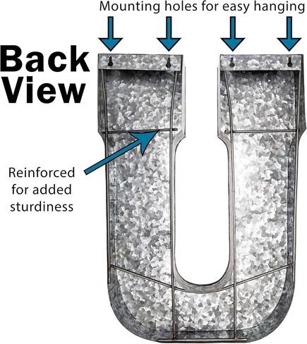 SciencePurchase 20" Metal Letter M Wall Decor, Silver with Rusted Edges, Galvanized Wall Mountable Decoration for Country, Mid-Century, or Farmhouse Themed Room or Event in Kuwait