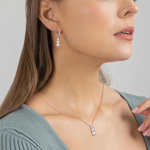 Crysdue cubic Zirconia المجوهرات مجموعة للنساء وصيفات الشرف ، وقطعة جولة كلاسيكية قطرة رافعة خفيفة الوزن الظهر سوار قلادة التنس قلادة لحفل حفل زفاف حفلة موسيقية in Saudi Arabia