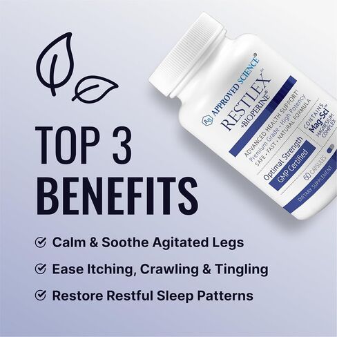 Approved Science Restlex - 420 mg Magnesium Glycinate Blend, L-theanine 200 mg - 60 Capsules in Saudi Arabia