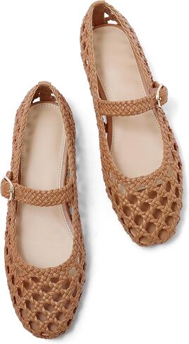USIMAD Woven Flats for Women Square Toe Womens Comfortable Memory Foam Cute Mesh Dress Flats in Saudi Arabia