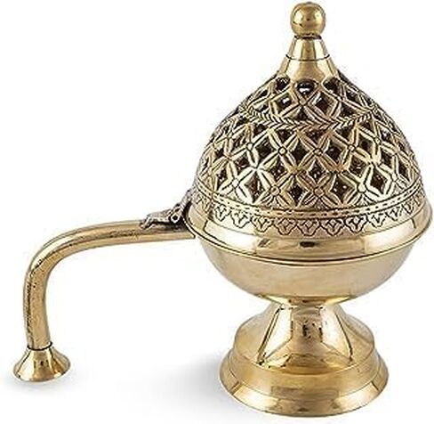 Brass Burner for Incense and Dhoop – Traditional Handcrafted Brass Holder | Antique Finish | Heat-Resistant | in Saudi Arabia