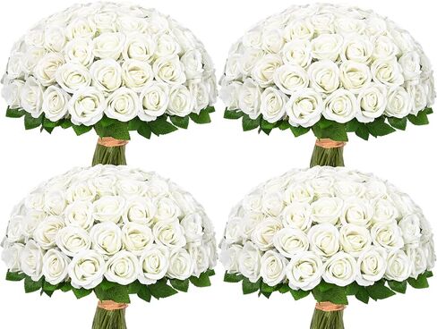 Waipfaru Red Roses الزهور الاصطناعية بالجملة ، الورود المخملية الحقيقية اللمسة مع ورق التغليف ، و 50 PCS زهور مزيفة لحفل الزفاف باقة الزفاف الفالنتين in Kuwait