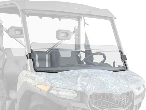 Superatv Scratch Half Half -Hindshield لـ 2021+ CFMOTO UFORCE 600 ، XR Optic Hard Coating ، 1/4 "Polycarbonate أقوى من الزجاج ، الحماية المتفوقة والأسلوب الأنيق ، الولايات المتحدة الأمريكية مصنوعة in Saudi Arabia