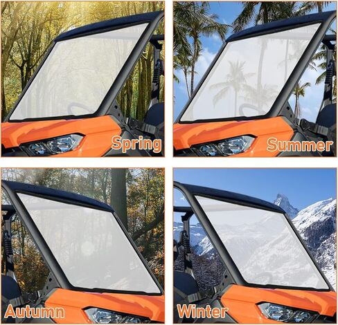 Hecasa Full Front Windshield متوافق مع 2016-2023 Can Am Defender HD5 HD8 HD10 MAX الزجاج الأمامي واضح in Saudi Arabia